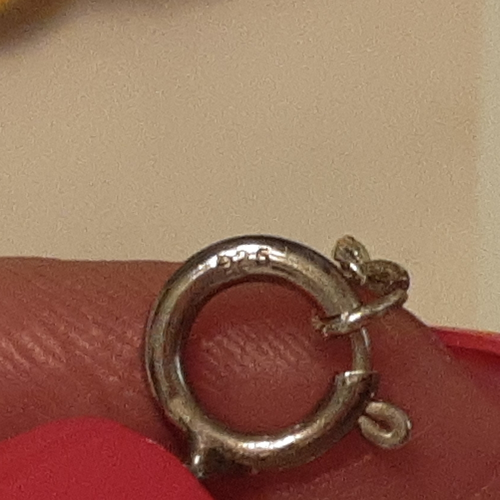VINTAGE 925 STERLING MULTI-STONE SLIDE WITH 925 18" STERLING TWISTED ROPE CHAIN - Picture 10 of 16
